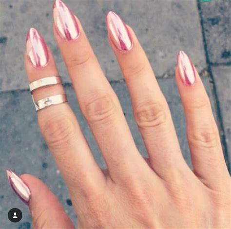 Pink Metallic Nails Pink Chrome Nails Nails Chrome Nails