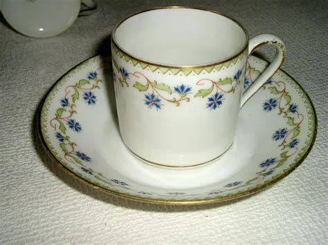 BERNARDAUD SERVICE À CAFE en PORCELAINE de LIMOGES Décor au BARBEAUX