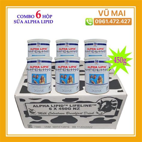 Thùng 6 Hộp Sữa Non Alpha Lipid Lifeline 450g Của New Zealand Tặng 6