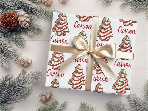 Personalized Christmas Wrapping Paper Christmas Cake Wrapping Paper