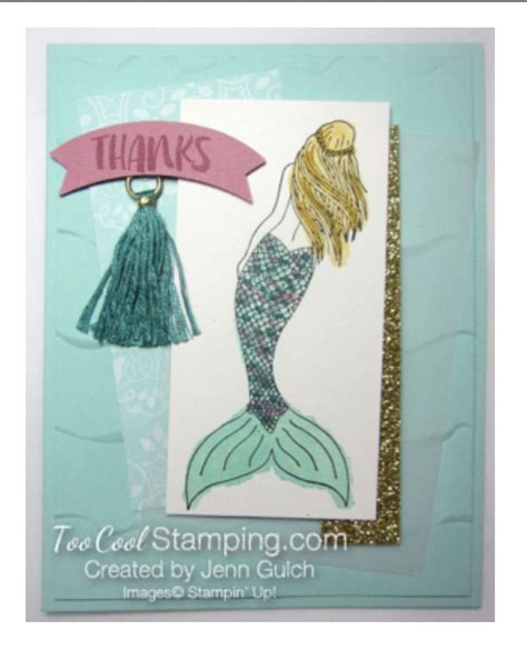 Thanks Card The Help Stampin Up Mermaid Magical Thankful Book