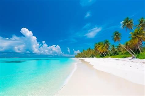 Premium Photo | A beautiful panoramic view of maldives islands tropical beach showcasing its ...