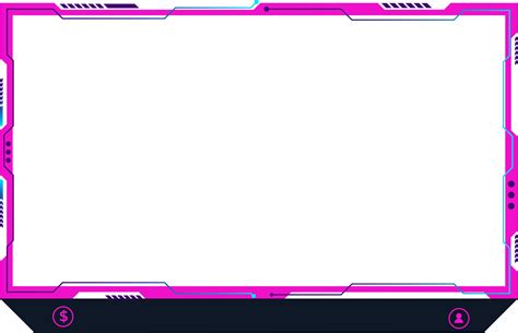 Girly Gaming Overlay Decoration For Online Streamers Modern Game Frame Design With Pink And