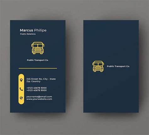 Transport Vertical Business Card Template Psd Vector Eps And Ai