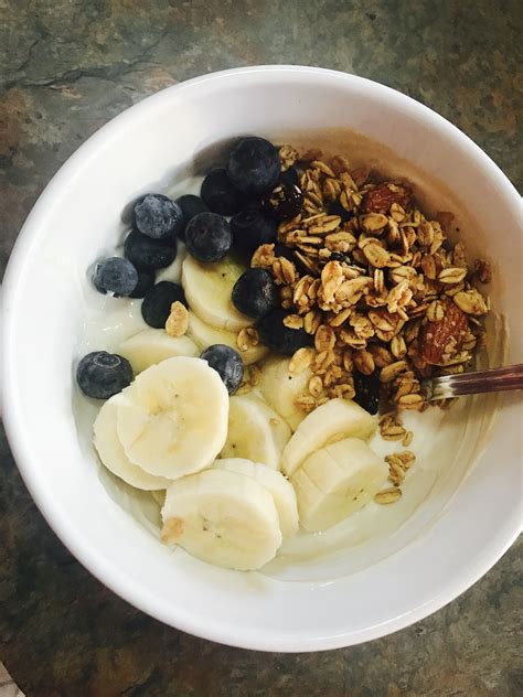 Yogurt Banana Granola Honey Blueberries Honey Vanilla