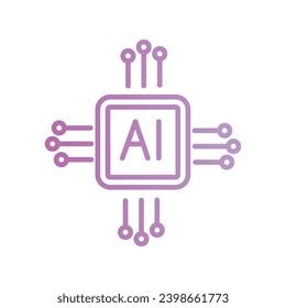 Artificial Intelligence Icon White Background Vector Stock Vector ...