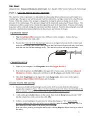 Lab Gas Laws Pdf Gas Laws Adapted From Advanced Chemistry With