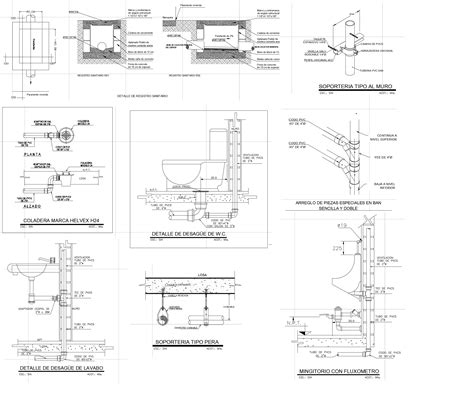 Detalles Variados De Instalaciones Sanitarios En DWG 595 96 KB