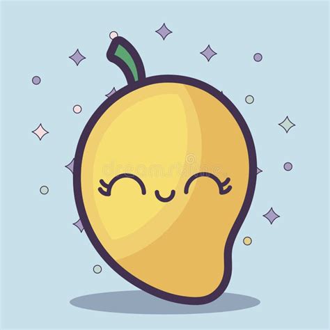 Mango Fruit Kawaii Character Stock Illustration Illustration Of