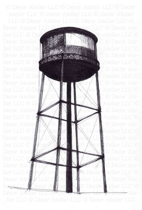 Brooklyn Water Tower Drawing