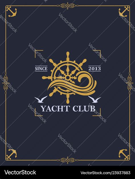 Yacht Club Label Royalty Free Vector Image Vectorstock