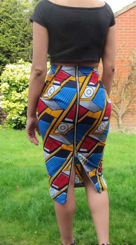 African Print High Waisted Long Pencil Skirt With Metal Zipper In 2020 African Print Skirt