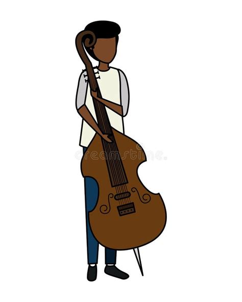 Man Playing Cello Character Stock Vector Illustration Of Person