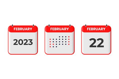 February 22 calendar design icon. 2023 calendar schedule, appointment ...