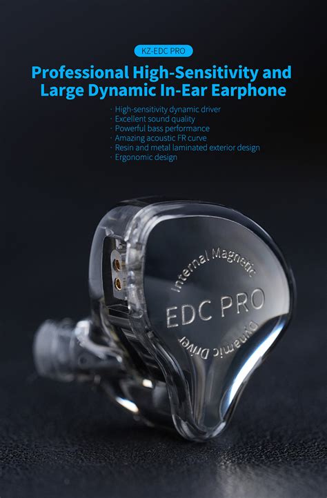 Kz EDC PRO HIFI หูฟังแบบมีสายในหูที่ดีที่สุดหูฟังไดรเวอร์แบบไดนามิกขนาด ...
