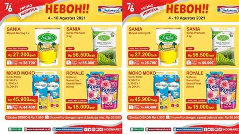 Promo Heboh Indomaret Hari Ini Agustus Ada Minyak Goreng Beras