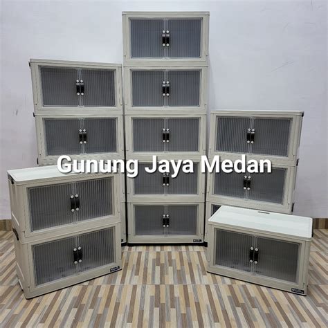 Jual Lemari Plastik Transparan Polibox Napolly Stackable Mudah Bongkar