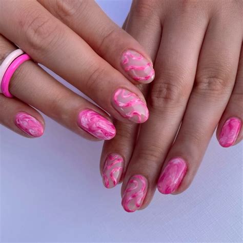 17 Gorgeous Hot Pink Marble Nails You Will Fall In Love With Nail Designs Daily
