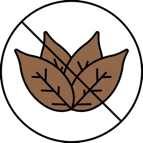 No Tobacco Leaves Brown Symbol Or Icon 24156455 Vector Art At Vecteezy