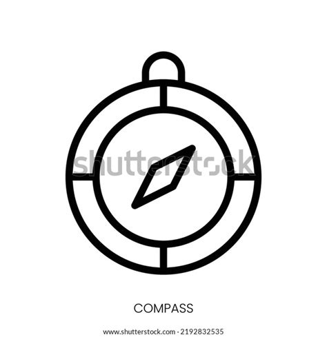 Compass Icon Line Art Style Design Stock Vector Royalty Free