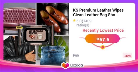 KS Premium Leather Wipes Clean Leather Bag Shoe Shine Protect Restore