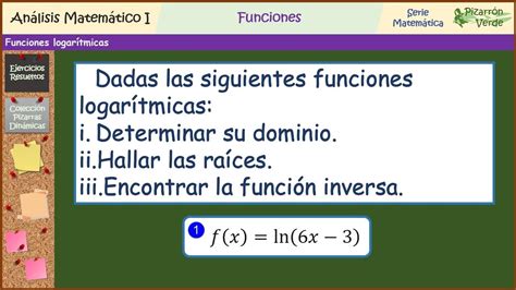 Funciones Logarítmicas Dominio Raíces E Inversa De Una Función