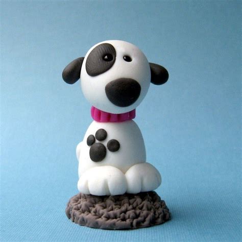 Paw Print Puppy / dog clay figurine