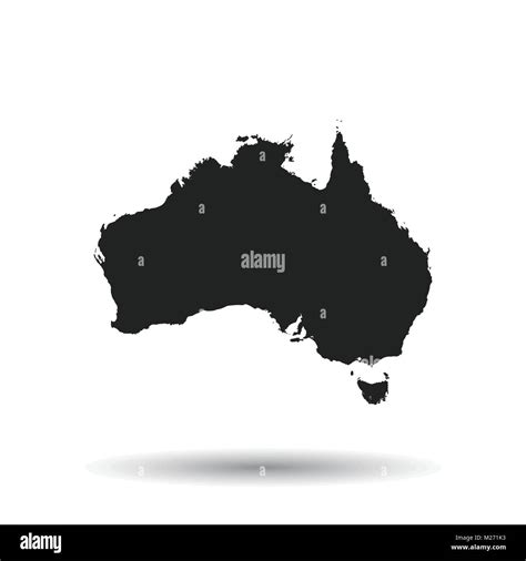 Australia Map Icon Flat Vector Illustration Australia Sign Symbol