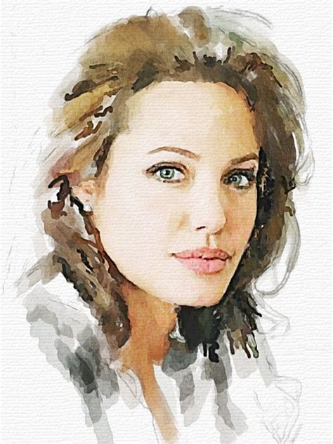 159 Angelina Jolie Portrait Art Watercolor Portraits Watercolor