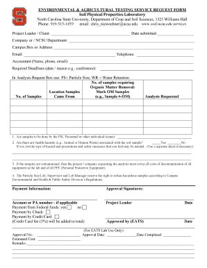 Fillable Online Soil Ncsu Eats Psl Request Form Rev Doc Soil Ncsu Fax