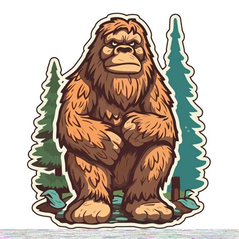 Large White Bigfoot Isolated Illustration On Beige Background Vector