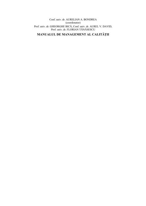 Pdf Manualul De Management Al Calit Ii Spiruharet Ro Manualul De