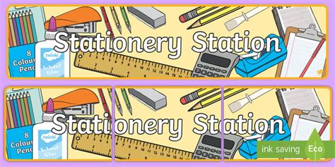 Stationery Station Display Banner Profesor Hizo Twinkl