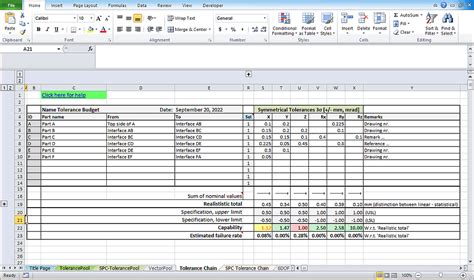 Cpk Excel Template