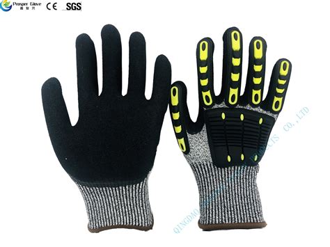 Sandy Nitrile Coating Cut And Tpr Impact Resistant Work Safety Gloves