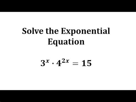 Solve An Exponential Equation With Different Bases YouTube