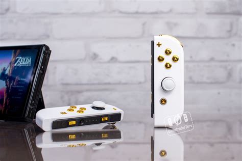 White And Gold Joy Con Mod Custom Controllers Nintendo Switch