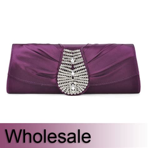 Opentip Toptie Crystal Decorated Satin Clutch Wholesale