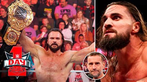 Drew Mcintyre Campeon Mundial De Wwe Ante Seth Rollins En Wwe Day