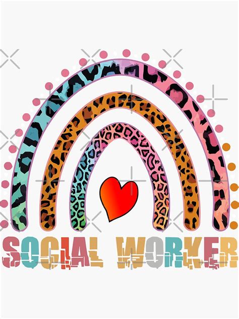 Social Worker Leopard Rainbow For National Social Work Month Funny