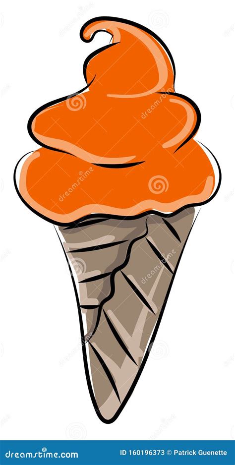 Orange Ice Cream Illustration Vector Stock Vector Illustration Of