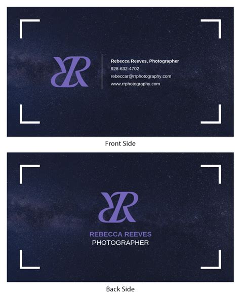 Creative Photographer Business Card Venngage