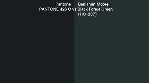 Pantone 426 C Vs Benjamin Moore Black Forest Green HC 187 Side By