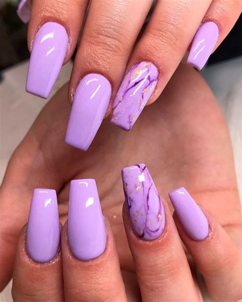 Long Simple Nails In Light Purple Nails Coffin Nails Long