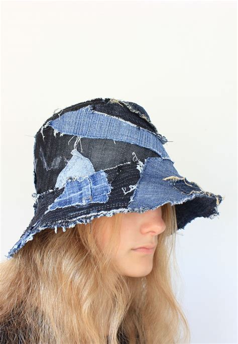 Patchwork Jeans Denim Hat Winter Hat Street Style Bucket Hat