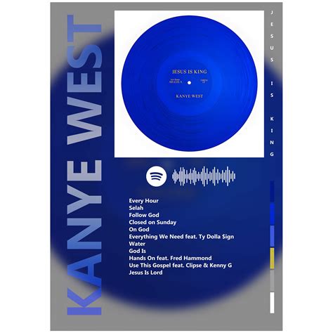 Plakat 59,4x42 A2 okładka albumu Ye Kanye West JESUS IS KING raper