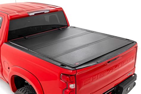 Rough Country Hard Tri Fold Truck Bed Cover Truck Tonneau Covers For Chevy