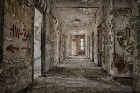 Abandoned Hallway stock image. Image of horror, recreation - 67983043