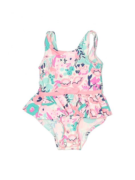 Just One You Made By Carters Floral Pink One Piece Swimsuit Size 6 Mo