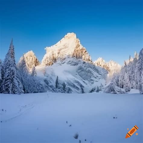 Wintry Mountain Landscape On Craiyon